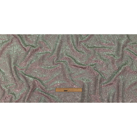 Astrolabe Metallic Seafoam and Pink Crinkled Luxury Brocade with White Backing