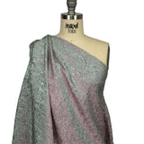 Astrolabe Metallic Seafoam and Pink Crinkled Luxury Brocade with White Backing