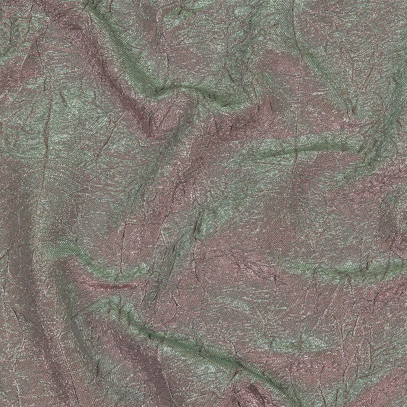 Astrolabe Metallic Seafoam and Pink Crinkled Luxury Brocade with White Backing