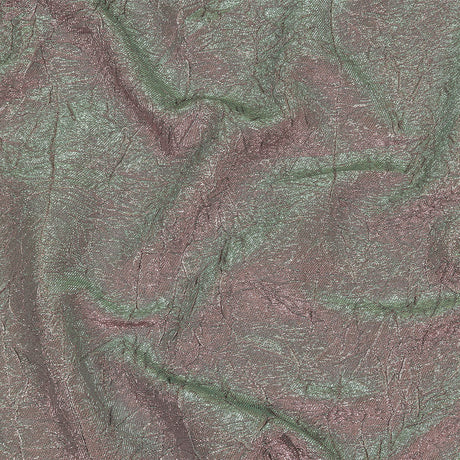 Astrolabe Metallic Seafoam and Pink Crinkled Luxury Brocade with White Backing