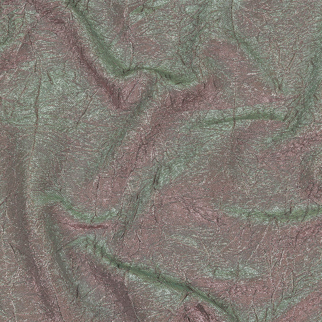 Astrolabe Metallic Seafoam and Pink Crinkled Luxury Brocade with White Backing