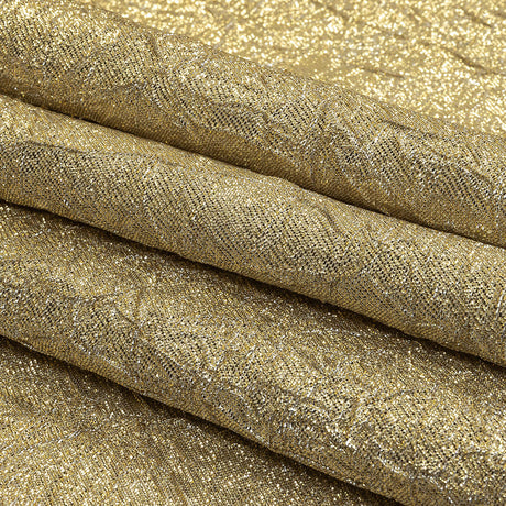 Astrolabe Metallic Gold and Silver Crinkled Luxury Brocade with White Backing