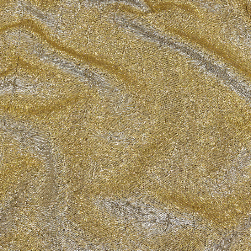 Astrolabe Metallic Gold and Silver Crinkled Luxury Brocade with White Backing