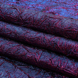 Astrolabe Metallic Berry Gloss and Ultramarine Crinkled Luxury Brocade with Black Backing