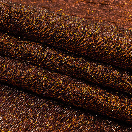 Astrolabe Metallic Copper Crinkled Luxury Brocade with Black Backing