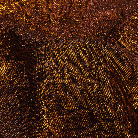 Astrolabe Metallic Copper Crinkled Luxury Brocade with Black Backing
