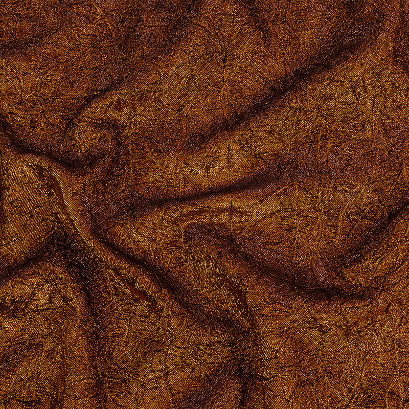 Astrolabe Metallic Copper Crinkled Luxury Brocade with Black Backing