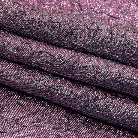 Astrolabe Metallic Lilac and Sky Crinkled Luxury Brocade with Black Backing