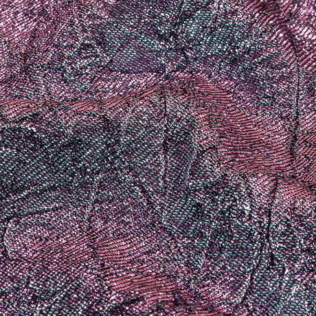 Astrolabe Metallic Lilac and Sky Crinkled Luxury Brocade with Black Backing