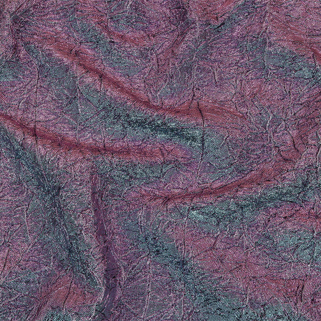Astrolabe Metallic Lilac and Sky Crinkled Luxury Brocade with Black Backing