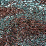Astrolabe Metallic Sky and Salmon Crinkled Luxury Brocade with Black Backing