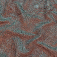 Astrolabe Metallic Sky and Salmon Crinkled Luxury Brocade with Black Backing