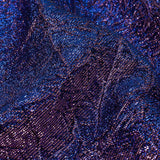 Astrolabe Metallic Lilac and Royal Blue Crinkled Luxury Brocade with Black Backing