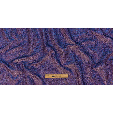 Astrolabe Metallic Lilac and Royal Blue Crinkled Luxury Brocade with Black Backing