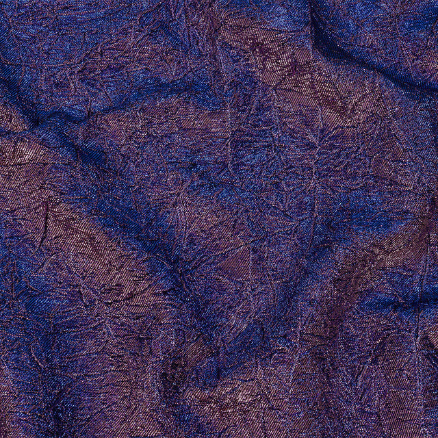 Astrolabe Metallic Lilac and Royal Blue Crinkled Luxury Brocade with Black Backing