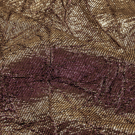 Astrolabe Metallic Purple and Gold Crinkled Luxury Brocade with Black Backing