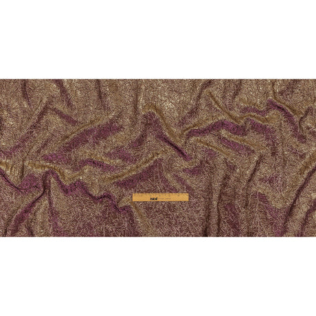 Astrolabe Metallic Purple and Gold Crinkled Luxury Brocade with Black Backing