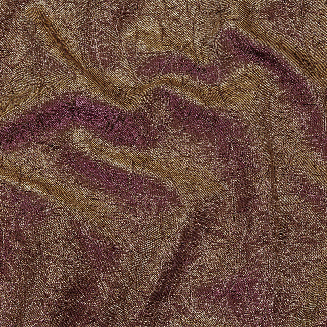 Astrolabe Metallic Purple and Gold Crinkled Luxury Brocade with Black Backing