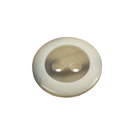 Cannoli Cream and Gray Swirled 2-Hole Plastic Dish Button - 36L/23mm