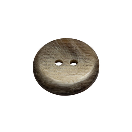 Brown and Putty Marbled 2-Hole Uneven Plastic Button with Ribbed Texture - 33L/21mm