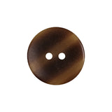 Brown and Putty Marbled 2-Hole Uneven Plastic Button with Ribbed Texture - 33L/21mm