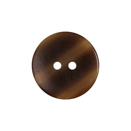 Brown and Putty Marbled 2-Hole Uneven Plastic Button with Ribbed Texture - 33L/21mm