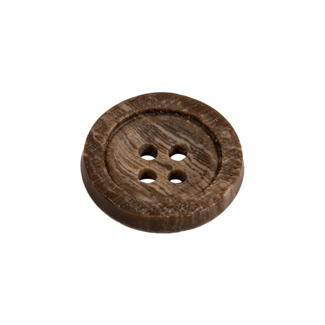 Brown Wood Grain 4-Hole Plastic Textured Button - 34L/21.5mm