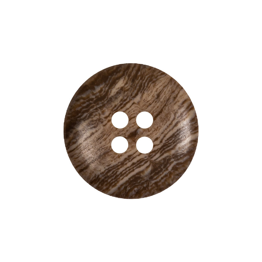 Brown Wood Grain 4-Hole Plastic Textured Button - 34L/21.5mm