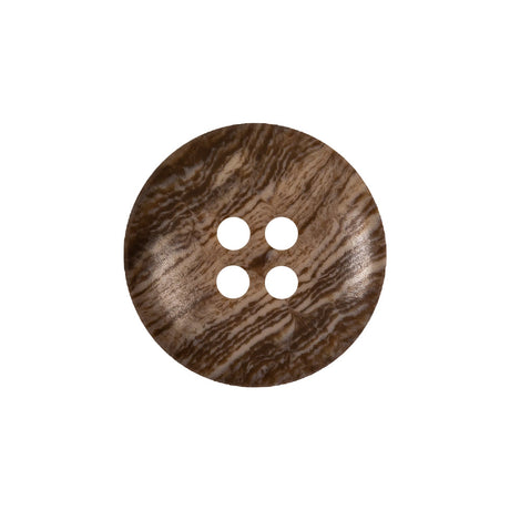 Brown Wood Grain 4-Hole Plastic Textured Button - 34L/21.5mm