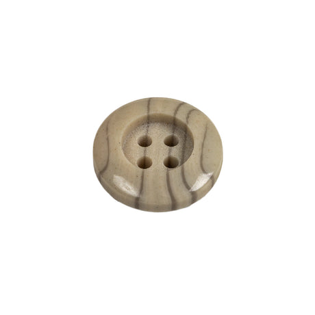 Cream and Drizzle Striated 4-Hole Plastic Deepwell Button - 28L/18mm
