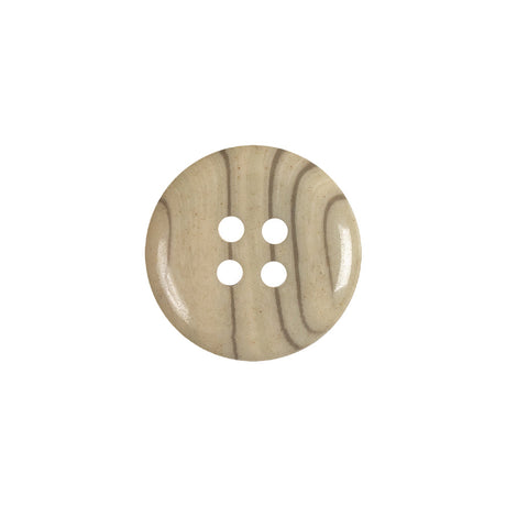 Cream and Drizzle Striated 4-Hole Plastic Deepwell Button - 28L/18mm