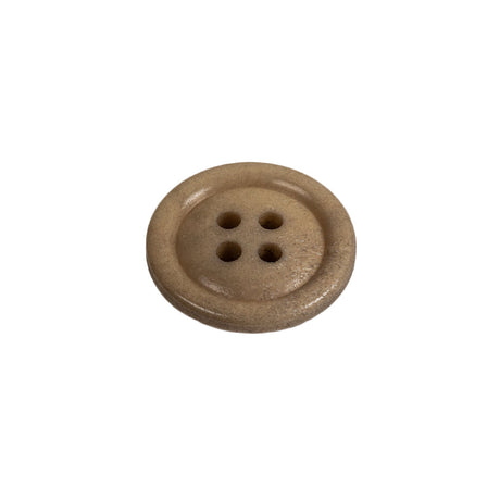 Beige Speckled 4-Hole Low Convex Plastic Button - 28L/18mm