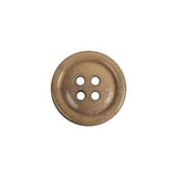 Beige Speckled 4-Hole Low Convex Plastic Button - 28L/18mm
