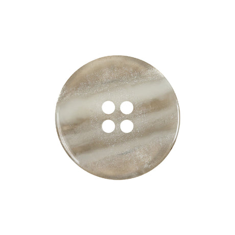 Translucent Bright White Shimmering 4-Hole Wide-Rimmed Plastic Button - 36L/23mm