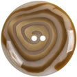 Translucent White and Caramel Uneven Swirl 2-Hole Plastic Button - 70L/44.5mm