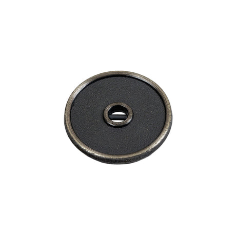 Pewter Textured Narrow Rim 2-Hole Metal Button - 32L/20mm
