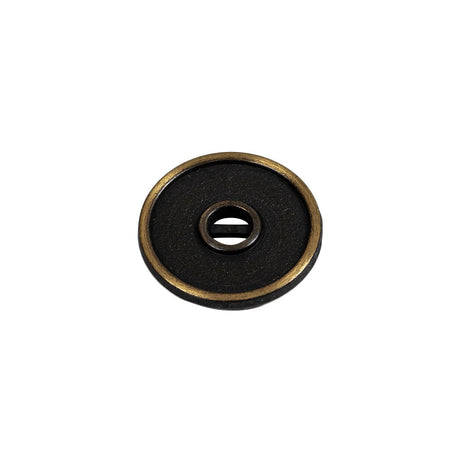 Antique Brass Textured Narrow Rim 2-Hole Metal Button - 25L/16mm