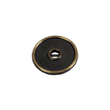 Antique Brass Textured Narrow Rim 2-Hole Metal Button - 28L/18mm