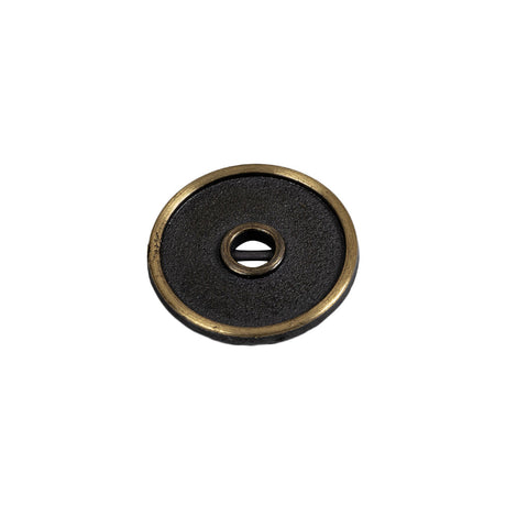 Antique Brass Textured Narrow Rim 2-Hole Metal Button - 28L/18mm