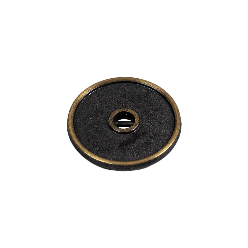 Antique Brass Textured Narrow Rim 2-Hole Metal Button - 32L/20mm