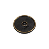 Antique Brass Textured Narrow Rim 2-Hole Metal Button - 32L/20mm