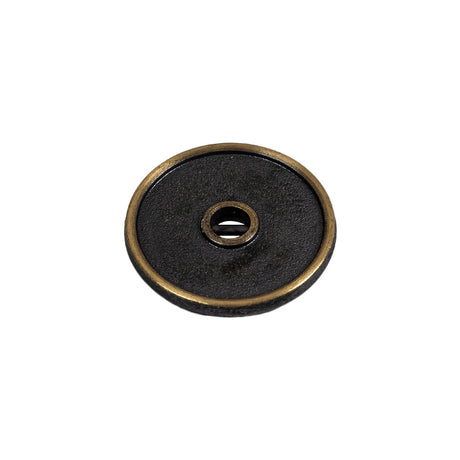 Antique Brass Textured Narrow Rim 2-Hole Metal Button - 32L/20mm