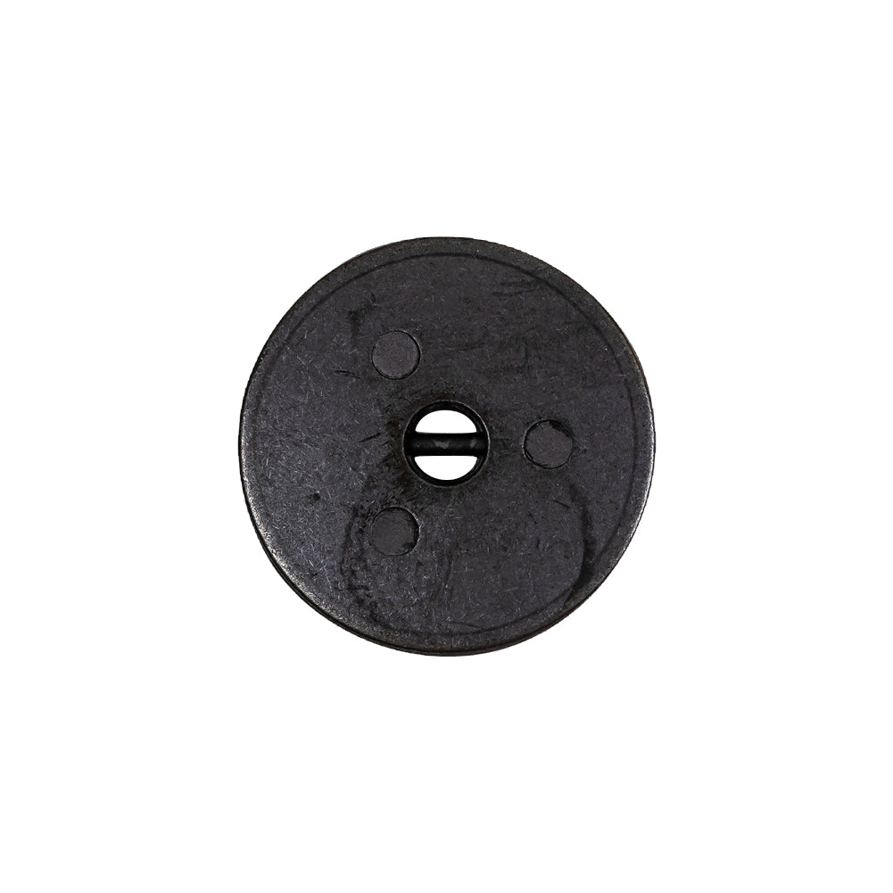 Antique Brass Textured Narrow Rim 2-Hole Metal Button - 32L/20mm