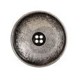 Weathered Silver Narrow Rim Low Convex 4-Hole Metal Button - 44L/28mm