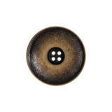 Weathered Brass Narrow Rim Low Convex 4-Hole Metal Button - 36L/23mm