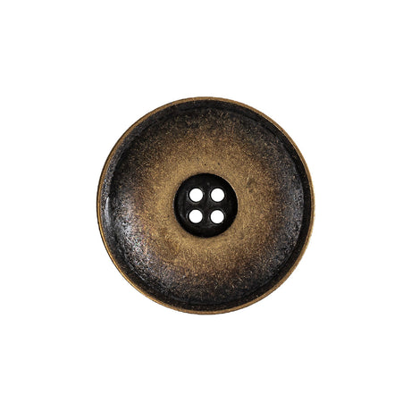 Weathered Brass Narrow Rim Low Convex 4-Hole Metal Button - 36L/23mm