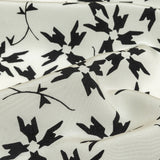 Tanya Taylor White and Black Geometric Floral Silk Crepe de Chine