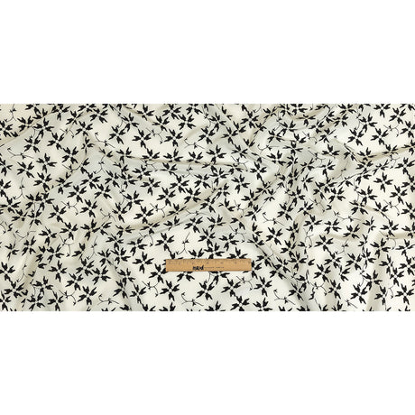 Tanya Taylor White and Black Geometric Floral Silk Crepe de Chine
