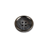 Italian Iridescent Gray 4 Hole Button with Gunmetal Rim - 25L/16mm
