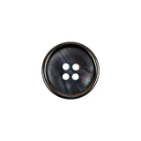 Italian Iridescent Gray 4 Hole Button with Gunmetal Rim - 25L/16mm
